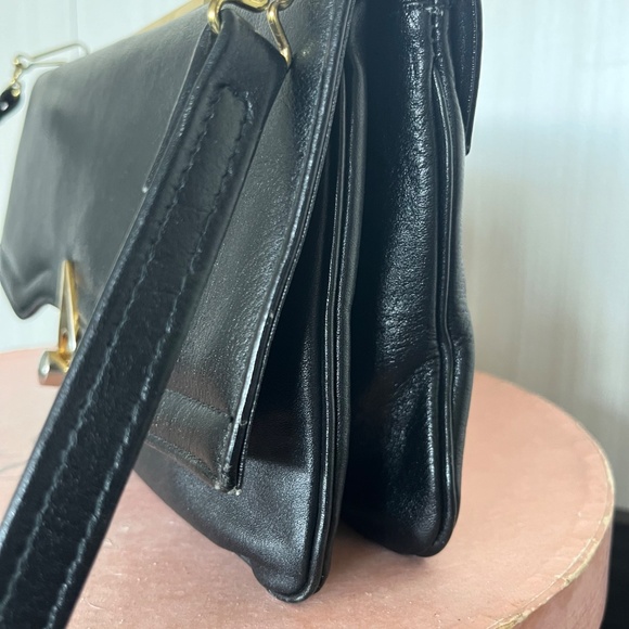 Rare Vintage La Belle Black Leather Purse Made in Canada - Picture 11 of 12